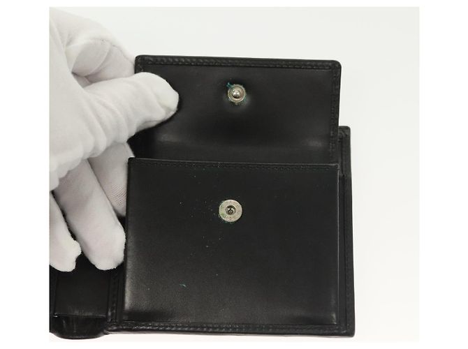 GUCCI Bifold Wallet Nylon Leather Black Silver Auth am8934 Silvery - view 8