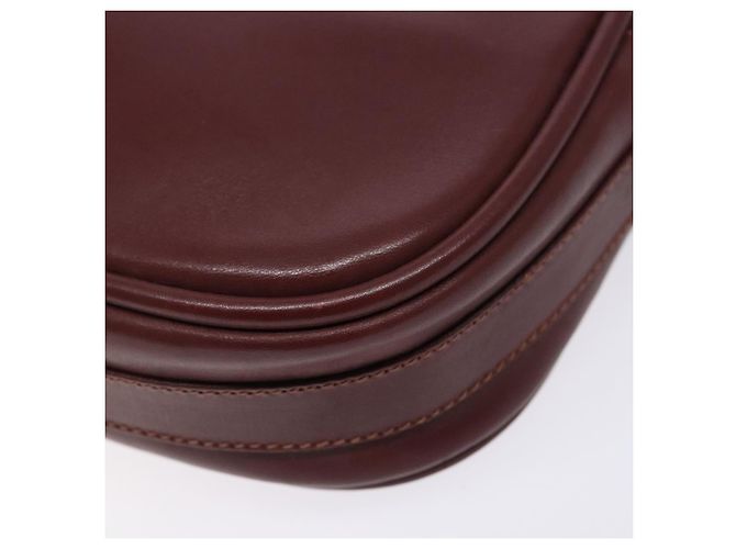 CARTIER Borsa a Spalla Must Line Pelle Bordeaux Oro Auth gh535 D'oro Bordò - vista 15