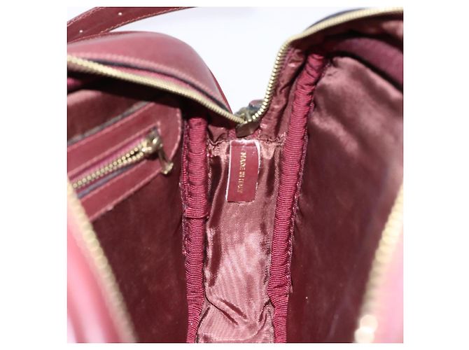 CARTIER Borsa a Spalla Must Line Pelle Bordeaux Oro Auth gh535 D'oro Bordò - vista 18