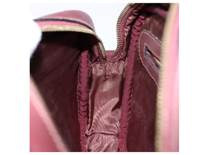 CARTIER Borsa a Spalla Must Line Pelle Bordeaux Oro Auth gh535 D'oro Bordò - vista 19