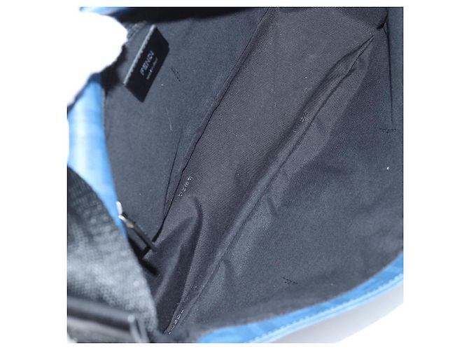 FENDI Zucca Canvas Schultertasche PVC Blau Silber Authentisch 135235M - Ansicht 10
