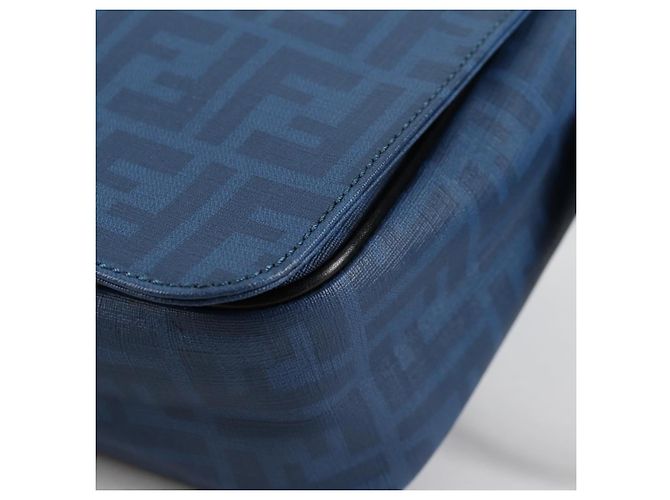 FENDI Zucca Canvas Schultertasche PVC Blau Silber Authentisch 135235M - Ansicht 15