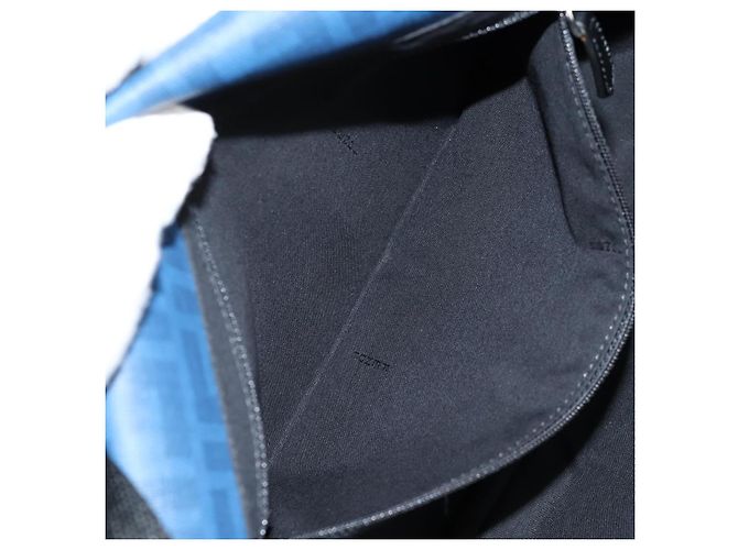 FENDI Zucca Canvas Schultertasche PVC Blau Silber Authentisch 135235M - Ansicht 23
