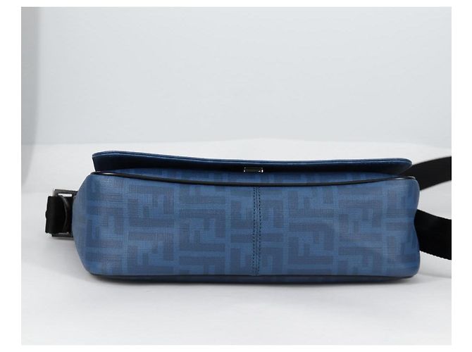 FENDI Zucca Canvas Schultertasche PVC Blau Silber Authentisch 135235M - Ansicht 5