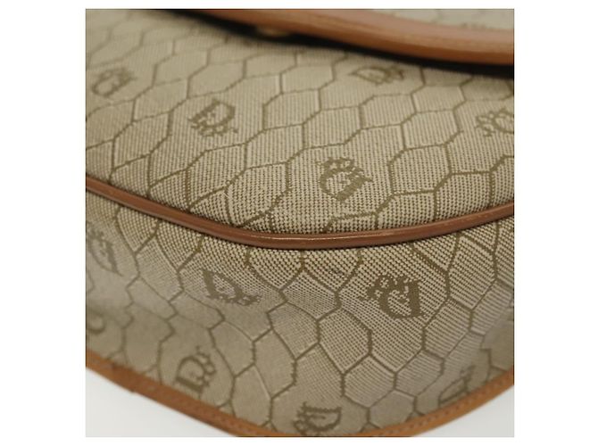 Borsa a spalla in tela a nido d'ape PVC beige oro Auth BA5504 Christian Dior - vista 15