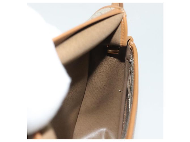 Borsa a spalla in tela a nido d'ape PVC beige oro Auth BA5504 Christian Dior - vista 18