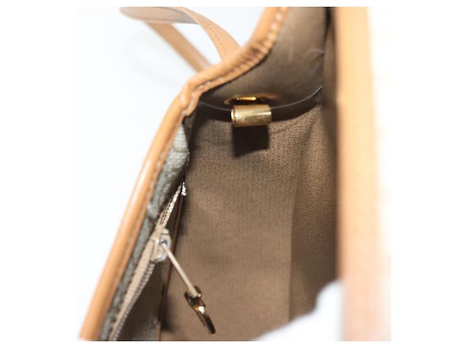 Borsa a spalla in tela a nido d'ape PVC beige oro Auth BA5504 Christian Dior - vista 19