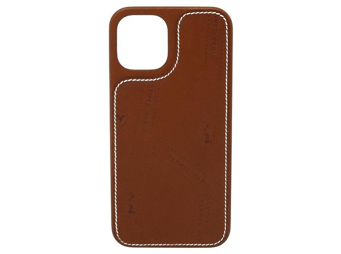 Hermès HERMES Custodia per iPhone 12 & 12 Pro Custodia per iPhone Pelle Marrone Auth BA5561 - vista 13