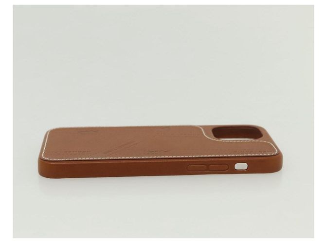 Hermès HERMES Custodia per iPhone 12 & 12 Pro Custodia per iPhone Pelle Marrone Auth BA5561 - vista 3