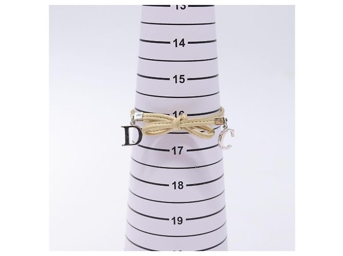 Bracciale in pelle beige Christian Dior Auth am8986 - vista 10