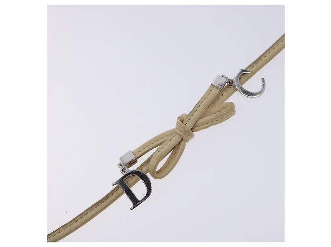 Bracciale in pelle beige Christian Dior Auth am8986 - vista 4