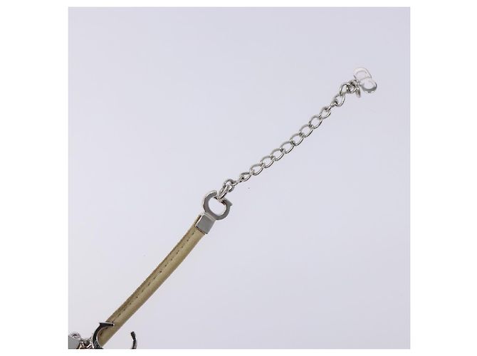 Bracciale in pelle beige Christian Dior Auth am8986 - vista 5
