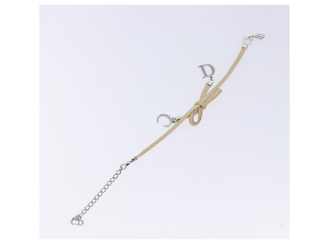 Bracciale in pelle beige Christian Dior Auth am8986 - vista 6