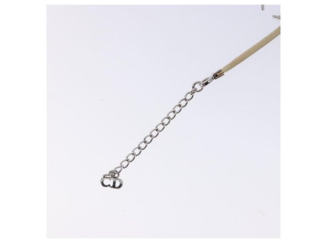 Bracciale in pelle beige Christian Dior Auth am8986 - vista 7