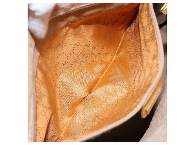 Gucci Borsa tote Micro GG Supreme in PVC beige e oro Auth ki5973 D'oro - vista 11