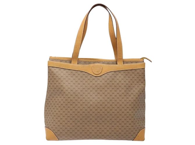 Gucci Borsa tote Micro GG Supreme in PVC beige e oro Auth ki5973 D'oro - vista 13