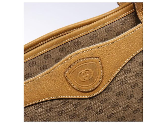 Gucci Borsa tote Micro GG Supreme in PVC beige e oro Auth ki5973 D'oro - vista 18