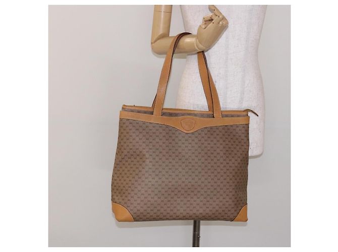 Gucci Borsa tote Micro GG Supreme in PVC beige e oro Auth ki5973 D'oro - vista 23