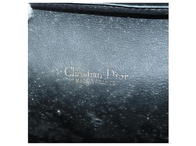 Borsa a Spalla Christian Dior in Pelle Nera Oro Auth 135165 Nero D'oro - vista 11