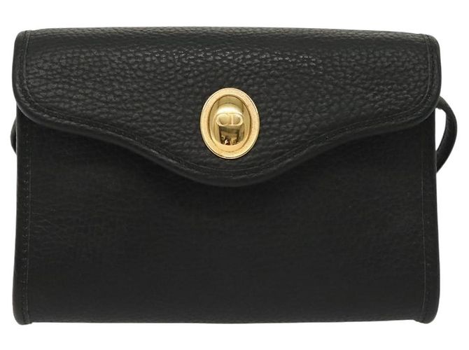 Borsa a Spalla Christian Dior in Pelle Nera Oro Auth 135165 Nero D'oro - vista 13