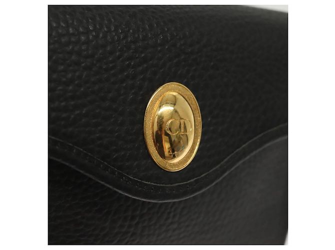Borsa a Spalla Christian Dior in Pelle Nera Oro Auth 135165 Nero D'oro - vista 17