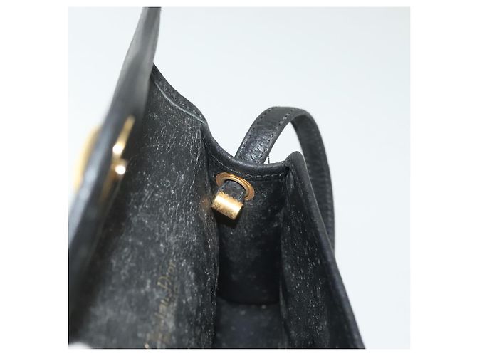Borsa a Spalla Christian Dior in Pelle Nera Oro Auth 135165 Nero D'oro - vista 19
