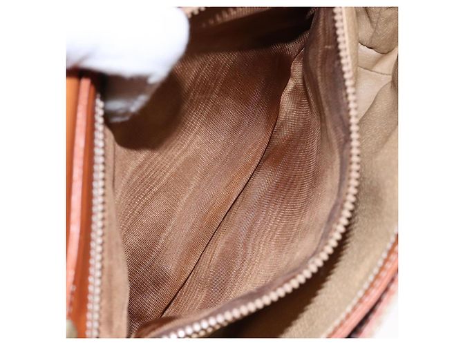 Céline Borsa a Spalla in Tela Macadam CELINE PVC Beige Oro Auth gh516 D'oro - vista 11