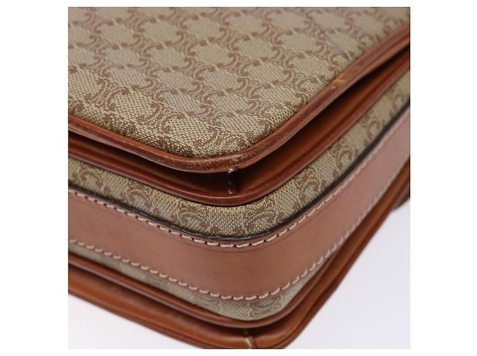 Céline Borsa a Spalla in Tela Macadam CELINE PVC Beige Oro Auth gh516 D'oro - vista 16