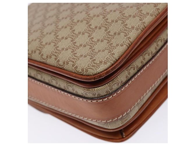 Céline Borsa a Spalla in Tela Macadam CELINE PVC Beige Oro Auth gh516 D'oro - vista 17