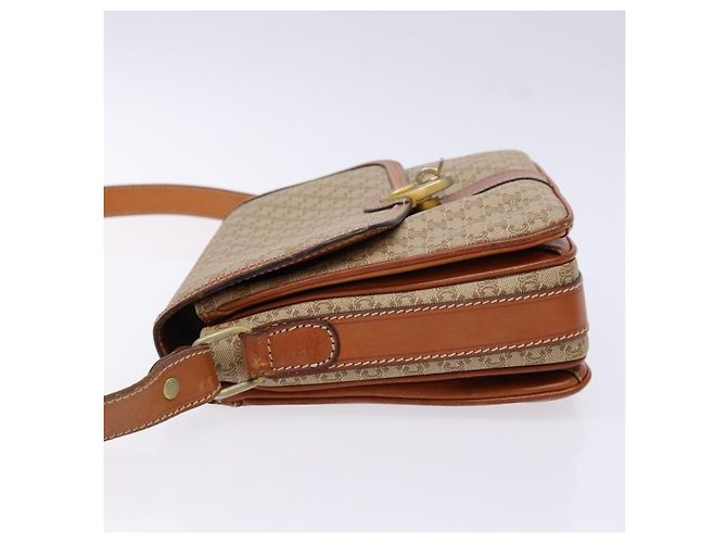 Céline Borsa a Spalla in Tela Macadam CELINE PVC Beige Oro Auth gh516 D'oro - vista 4