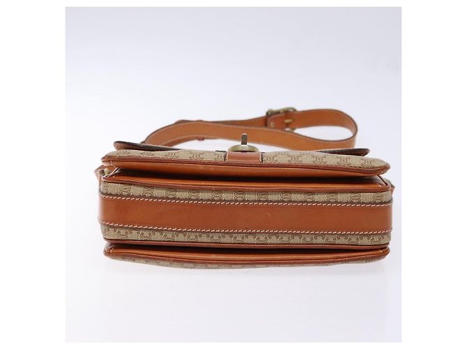 Céline Borsa a Spalla in Tela Macadam CELINE PVC Beige Oro Auth gh516 D'oro - vista 5