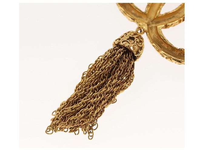 Spilla in metallo Gold CC Auth am8932V di CHANEL COCO Mark Lava Fringe D'oro - vista 6