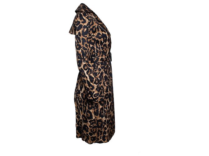 Autre Marque Trench coat de estampado de leopardo de Diane Von Furstenberg Castaño - vista 2