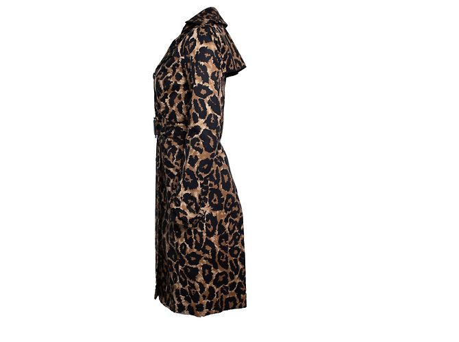 Autre Marque Trench coat de estampado de leopardo de Diane Von Furstenberg Castaño - vista 4