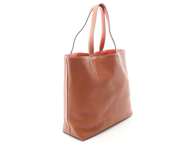 Borsa tote Hermès Double Sens 36 Marrone Bordò - vista 2