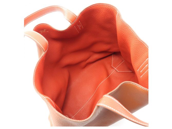 Borsa tote Hermès Double Sens 36 Marrone Bordò - vista 3