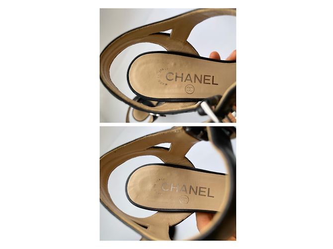 Chanel scarpe nere trapuntate con logo CC Nero - vista 9