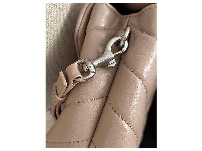 Saint Laurent Loulou Toy Borsa a tracolla in pelle beige - vista 6