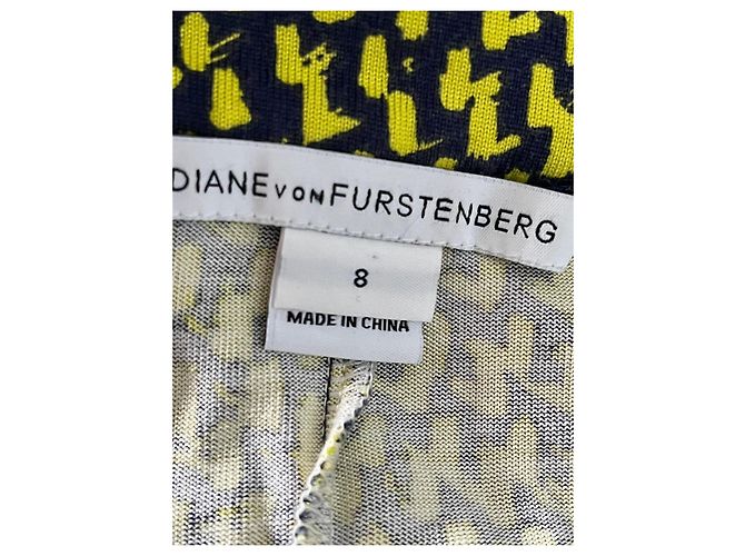 Diane Von Furstenberg DvF Seidenkleid Nollie in Gelb und Marineblau - Ansicht 3