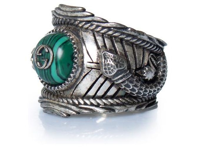 Gucci Ring mit silbernem Gartenlogo Grün - Ansicht 2