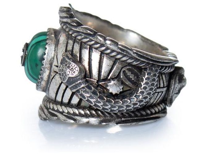 Gucci Ring mit silbernem Gartenlogo Grün - Ansicht 5