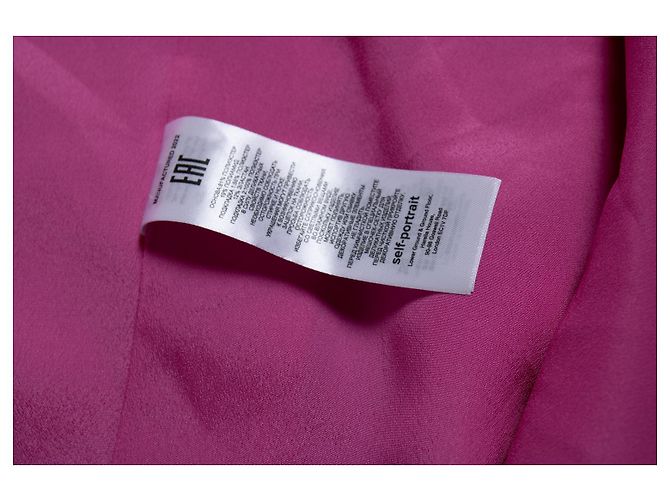 Autre Marque Rosa strukturierte Midi-Kleid von Self-Portrait mit Diamanten Pink - Ansicht 6