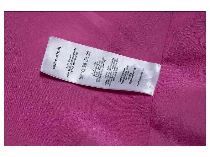Autre Marque Rosa strukturierte Midi-Kleid von Self-Portrait mit Diamanten Pink - Ansicht 7