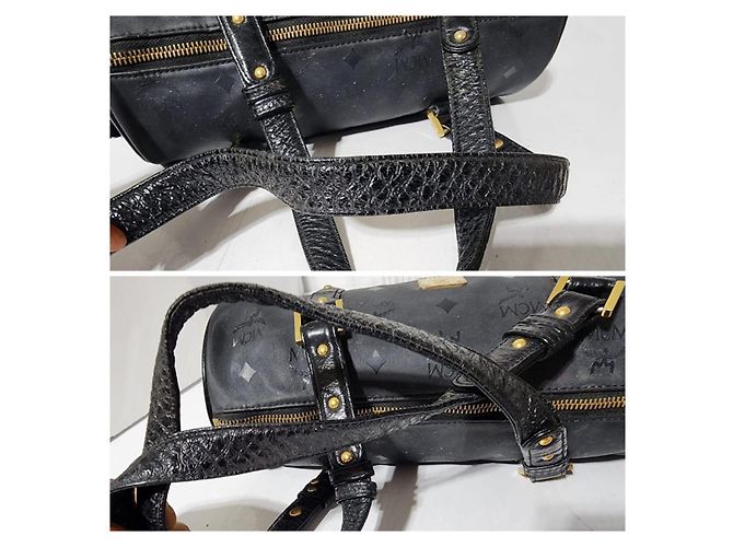 MCM Vintage Visetos Essentieller Barrel Bag Schwarz - Ansicht 8