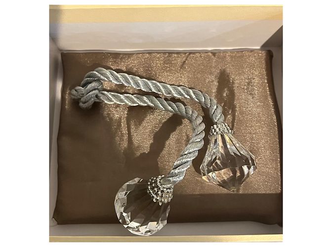 Autre Marque L'Objet Paris Silver Napkin Rings with Diamond Pendants Silvery - view 4