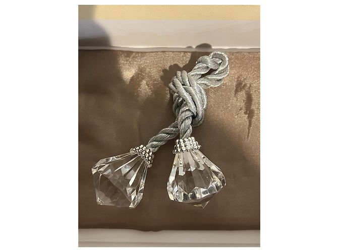 Autre Marque L'Objet Paris Silver Napkin Rings with Diamond Pendants Silvery - view 6