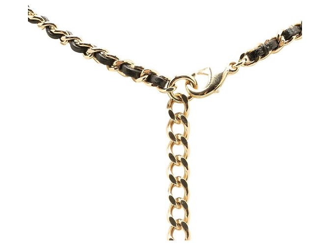 Collana Pendente Specchio Cuore Chanel Coco Mark Nero D'oro - vista 3