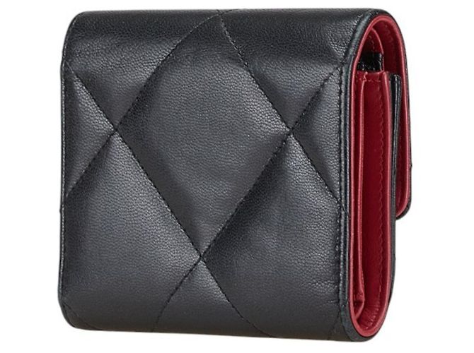Chanel 19 Coco Mark Dreifach-Brieftasche Schwarz Pink - Ansicht 2