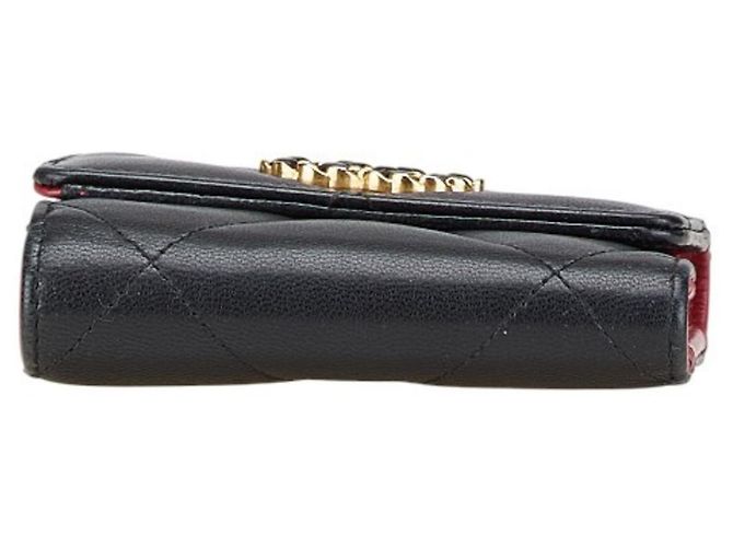 Chanel 19 Coco Mark Dreifach-Brieftasche Schwarz Pink - Ansicht 3