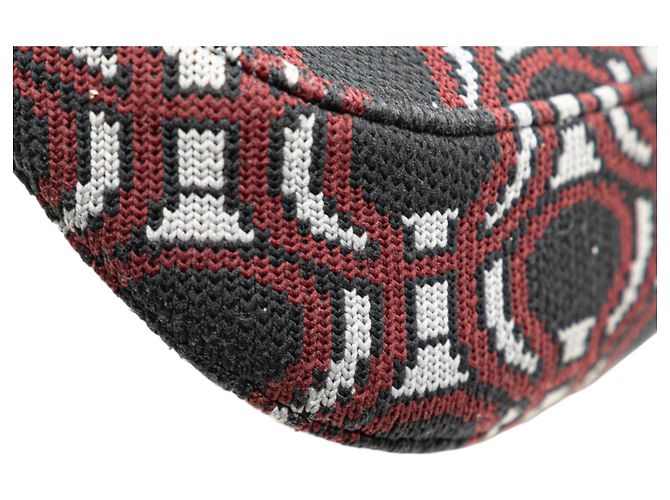 Borsa a spalla Cleo in jacquard nero di Prada - vista 8